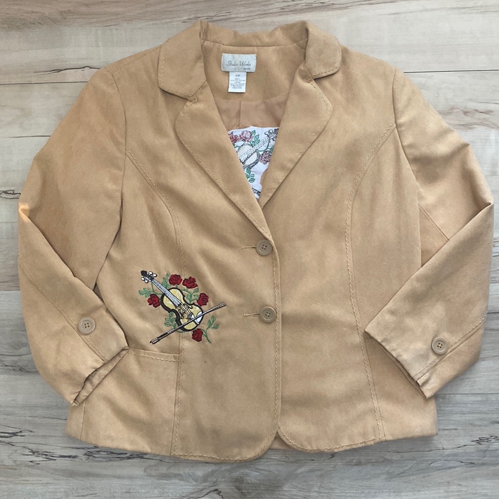 Studio Works Petite 10p Womens Tan Blazer